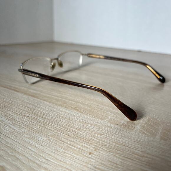 Prada VPR 52O ZVN-1O1 Eyeglasses Gold Brown Half Rim Frames READ 52-17-135 Italy - Picture 7 of 10
